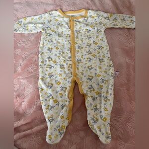 5 for 10$ ❤️ 3-6M | Floral Yellow and Gray Kids One Piece Onesie
